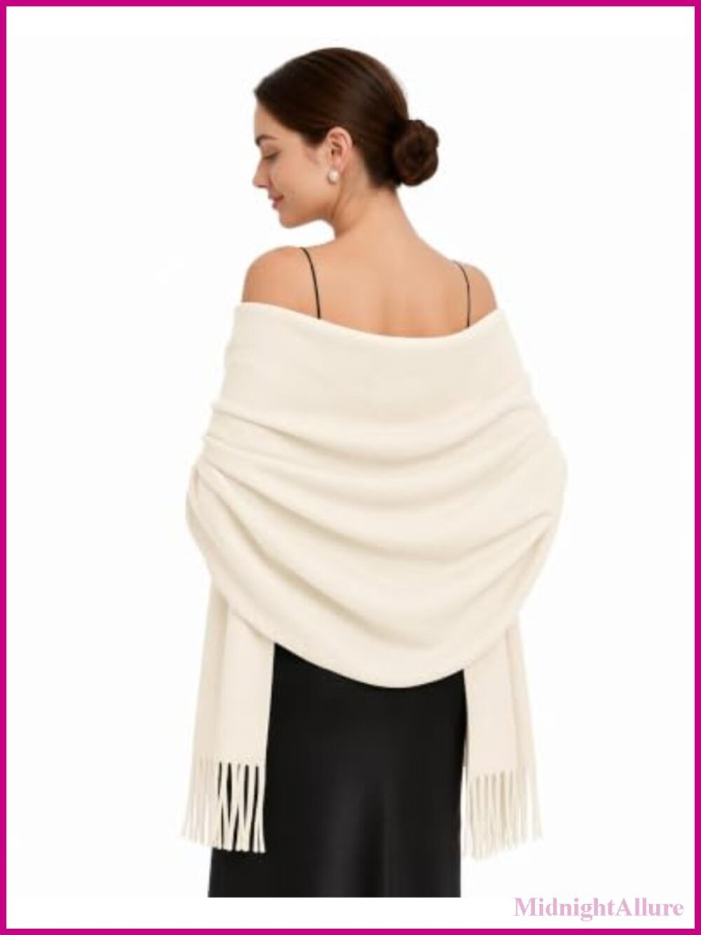 Pashmina Shawl Wrap 27.6x78.7 Polyester Women Evening Dress Scarf